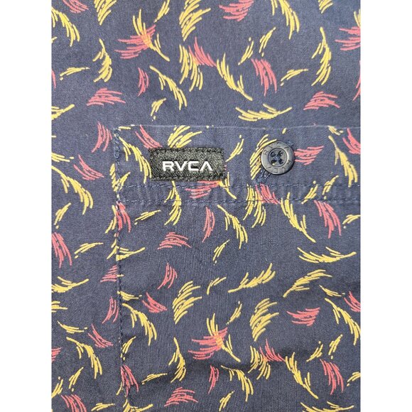 RVCA Mens Slim Fit Short Sleeve Cotton Shirt Large 100% Cotton - Picture 7 of 8